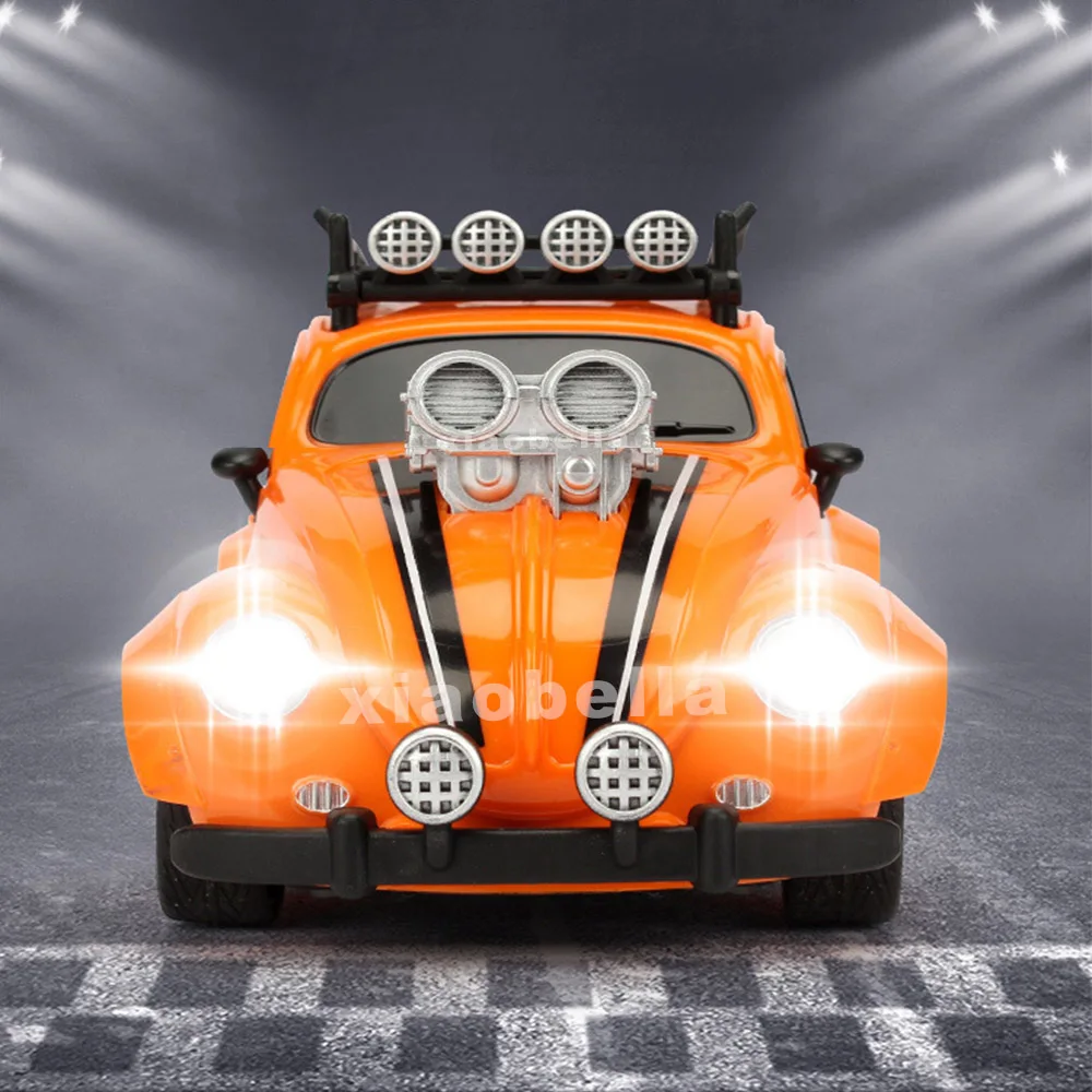 1:18 Retro Refitting MINI RC Car 4 channel Remote Control Car Vintage Beetle High Speed Light Modified vehicle Model Car Toy Kid 2