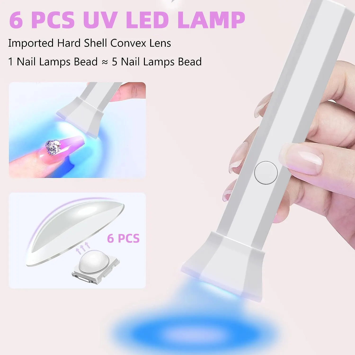 Compact LED Nail Dryer Lamp for Gel Polish - USB Rechargeable Quick Dry Manicure Tool