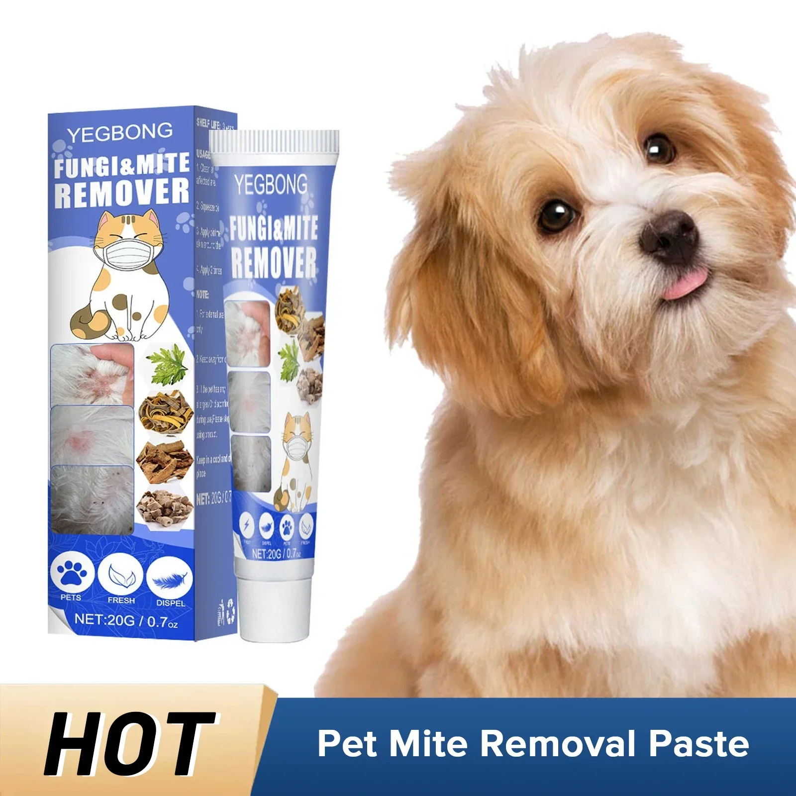 애완 동물 피부 관리 페이스트 진드기 진드기 빠른 제거, 강아지 벼룩 손가락 낭종 치료, 개 몸 가려움증 완화, 고양이 진드기 제거 페이스트 