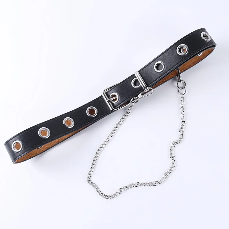 

Ins Belts Women Punk Gothic Solid Chains Belt Fashion Street Adjustable Leather Belt Clothing Accessories