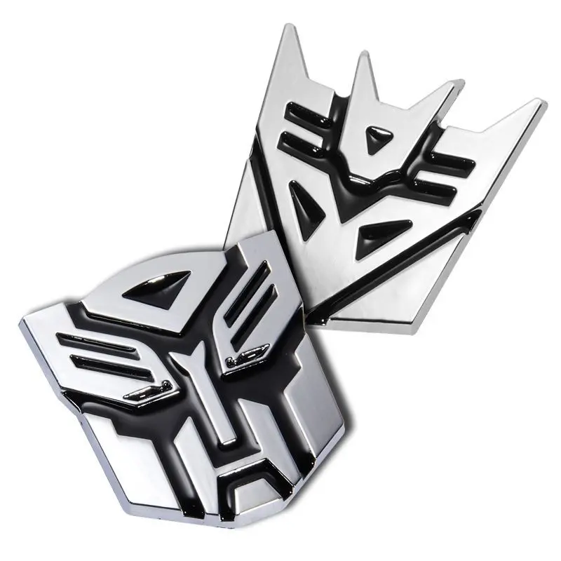 Car Styling 3D Aluminum Metal Autobots Logo Transformers Car Stickers