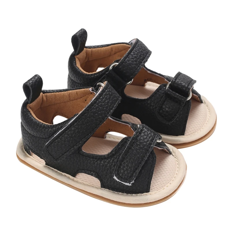 Summer Baby Boys Sandals Solid Color Artificial Leather Breathable Non Slip Shoes