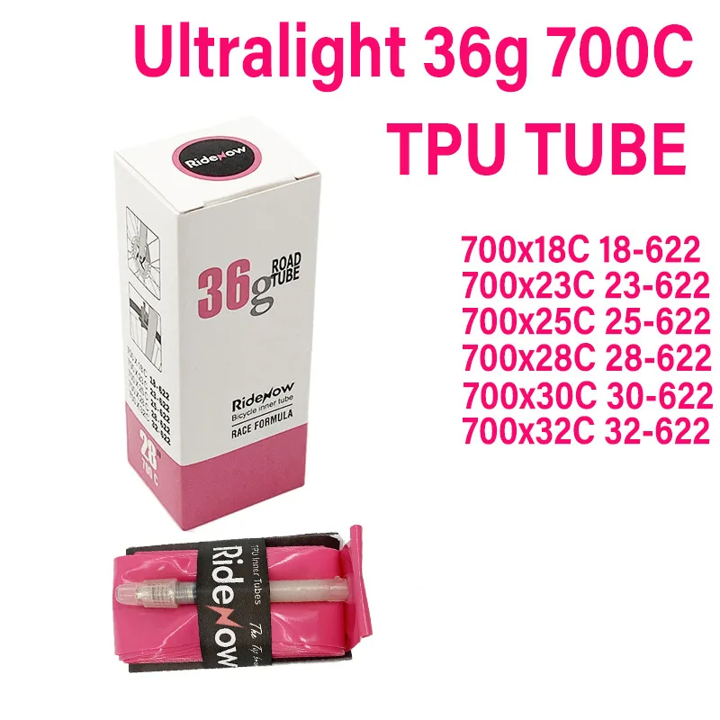 Description Picture 5 of itemRideNow TPU Road Bicycle Inner MTB Tube 700x25C Tire gravel bike accessories 29x1.5 1.9 Tires Patch kit 24 36 45g Ride now Tubes