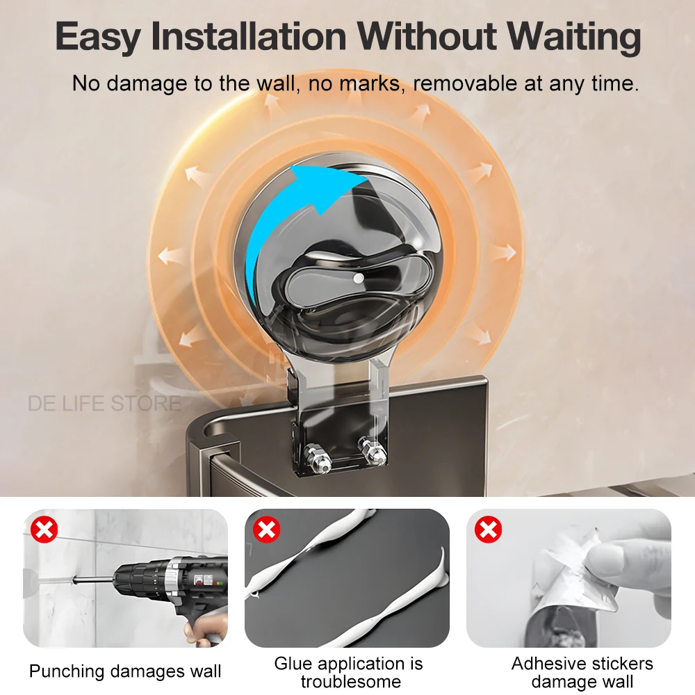 Shower Corner Rack Suction Cup Bathroom Shelf Without Drilling Bathroom Organizer Toilet Shampoo Holder Bathroom Accessories 2