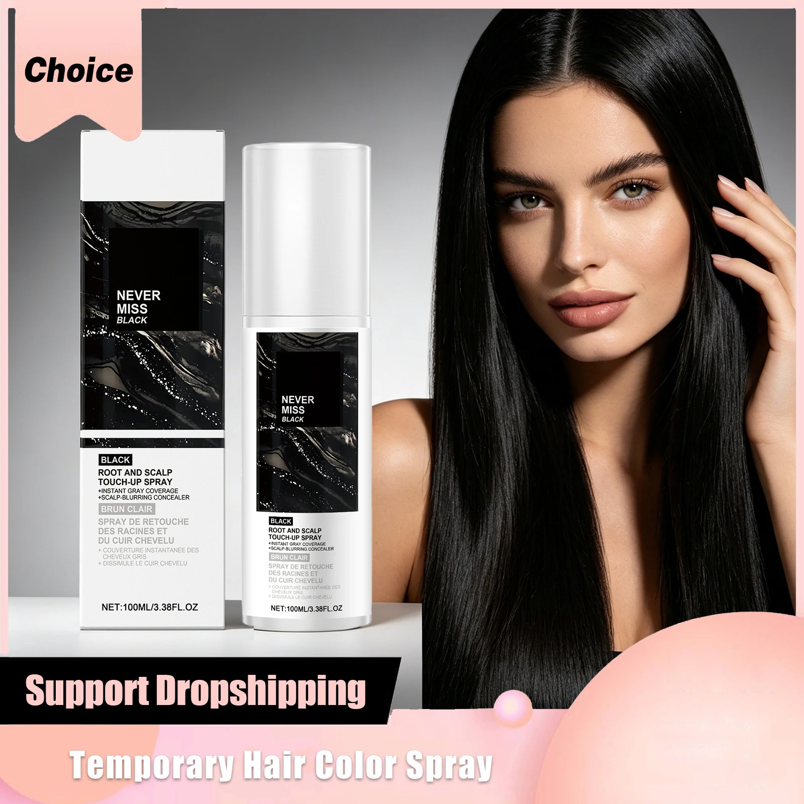Cobertura temporal de canas, coloración rápida, suplemento para la línea del cabello, tinte para prevenir la sequedad, spray para retoque de raíces._voghion.com