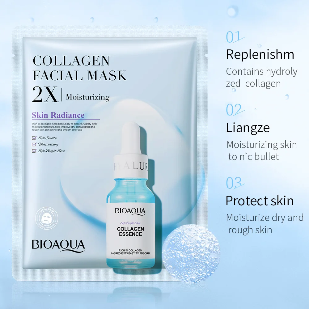 1pc Bioaqua Centella Collagen Face Mask Vc Moisturizing Refreshing