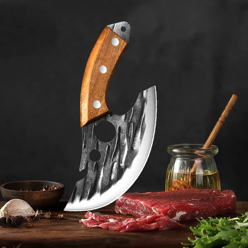 Hand Forged Kitchen Knife Wooden Handle 2