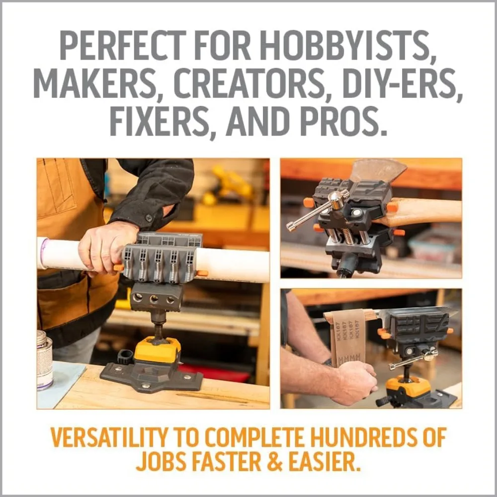 360° Articulating Bench Vise Made From Steel & Cast Aluminum w/ 8-Position Locking Ball & Socket | Woodworking Vise Handles 6