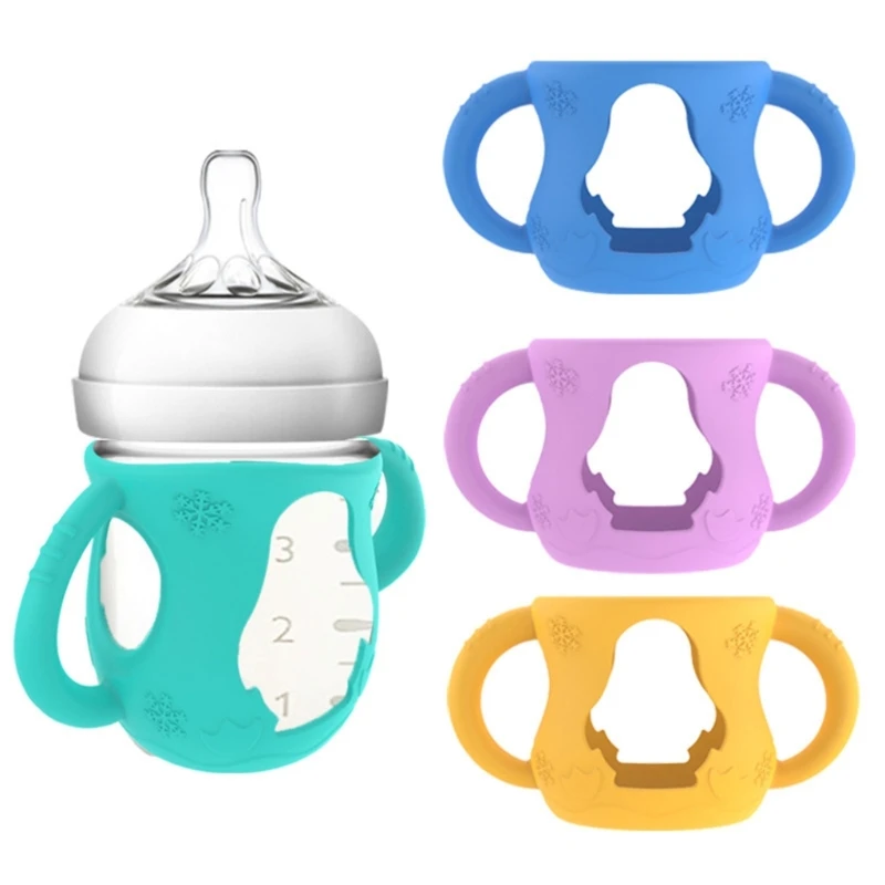 4 PCs BPA Free Silicone Baby Bottle Sleeves with Handles Anti-drop Silicone Feeding Bottle Holder 120ml/240ml Avent