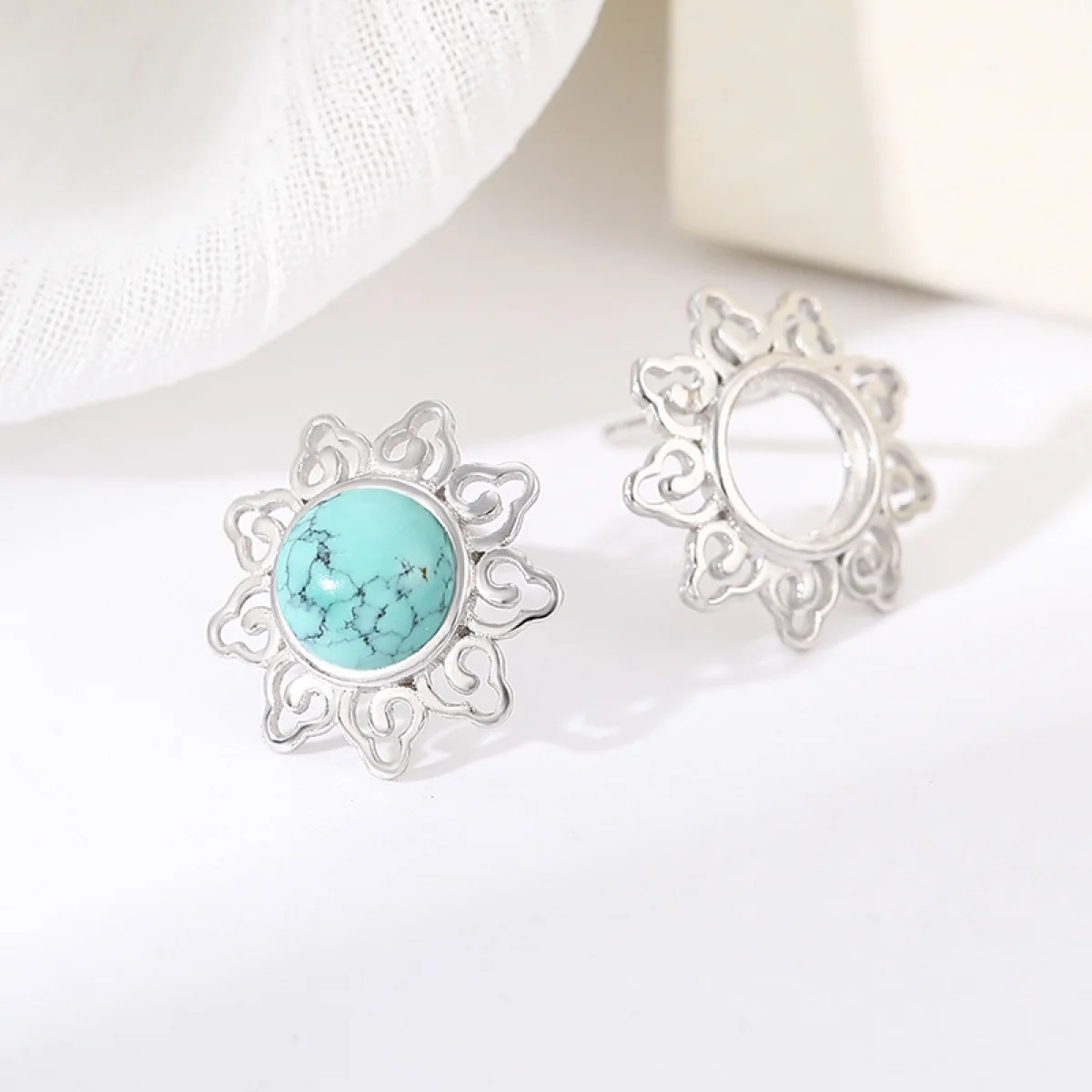 1 pair 925 Sterling Silver Blank Charm Earrings Base Fit Round Oval Cabochon Bead Settings DIY Jewelry Making Supplies