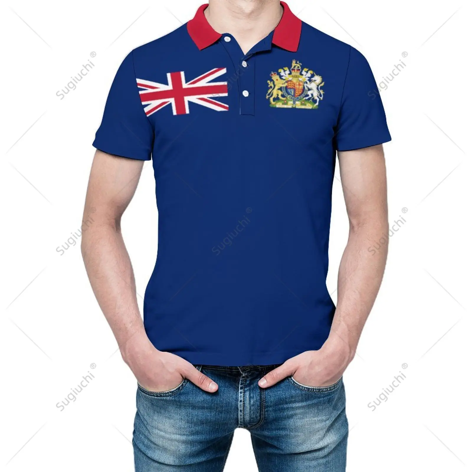 Polo Unisex Bandiera Del Regno Unito Regno Unito Gran Bretagna Stampa 3D Uomo Polo Abbigliamento Moda Tute Maniche Corte