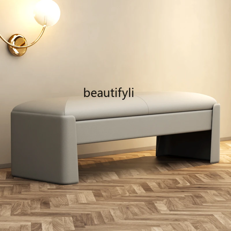 

Shoe Changing Stool Door Light Luxury Home Leather Long Stool Coat Rack Sofa Stool Bedroom Bed End Stool