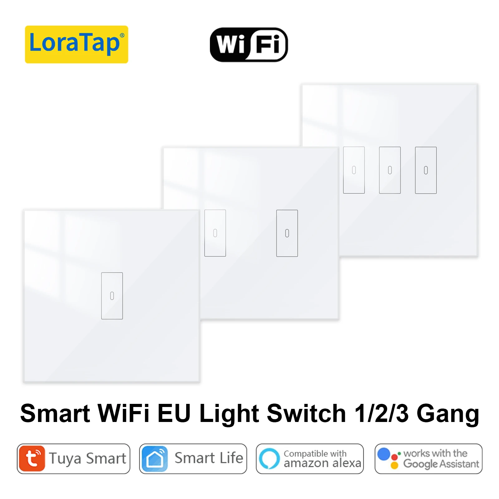 Tuya Smart Life Eu 1 2 3 Gang Wifi Wall Touch Light Switch App Timer On