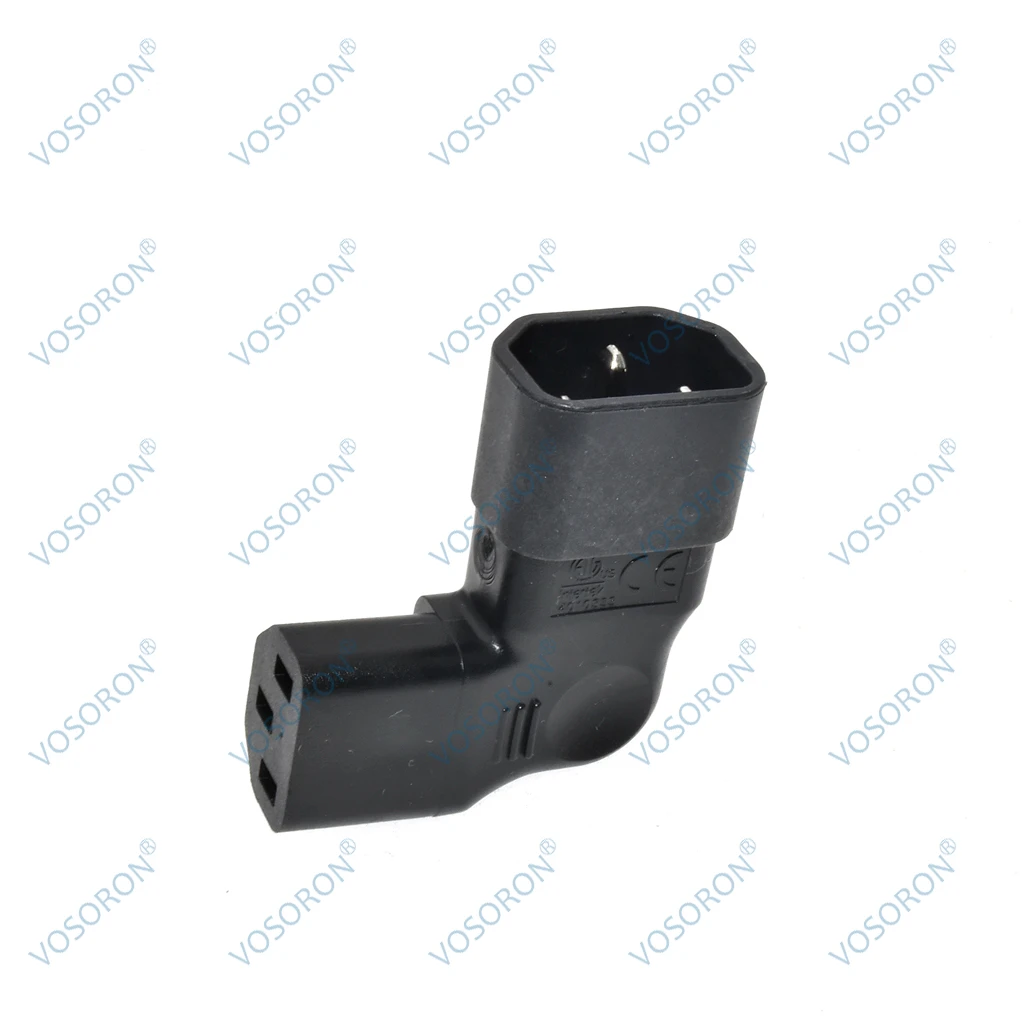 MISYNLON Adattatore IEC 320 C14-C13 90°: Prolunga Angolata Verso L'alto/basso Per PDU, UPS, Computer (2 Pezzi)
