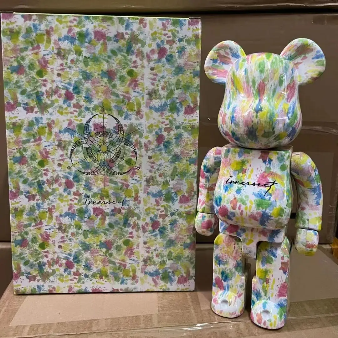 

Bearbrick 400% 28 см Цветочная коробка BE @ RBRICK граффити Цветочная Коробка Премиум-версия настольный рисунок трендовая игрушка орнамент подарок