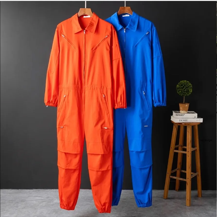 

Мужской Свободный комбинезон Комбинезоны на весну с длинным рукавом, хлопковые брюки-карго, синие, красные рабочие брюки, Рабочая форма, комбинезоны, хип-хомп