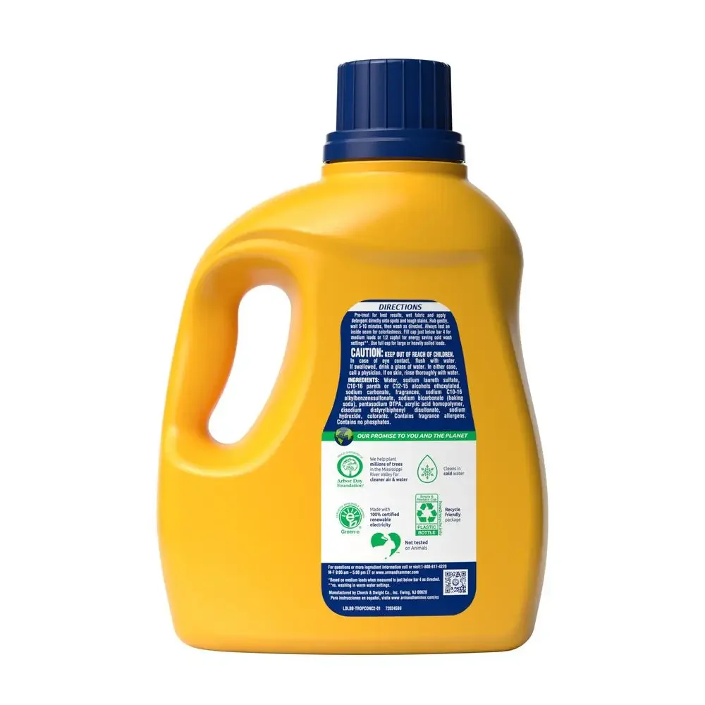 Deep Clean Odor Formula Radiant Burst Liquid Laundry Detergent 102 oz 68 Loads Penetrates Stains All Machines Effective Remover