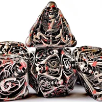 DND Metal Set Dice 7 Role Playing Dice Skull Feature, Hollow Metal D&D Dice Dungeon and Dragon 2