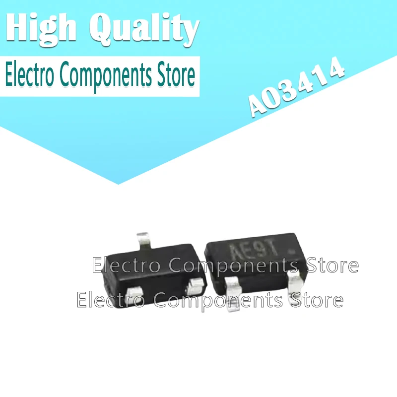 10PCS AO3414 AE9T N-Channel 20-V(D-S) MOSFET SOT-23 (Marking AE9T) TrenchFET Power MOSFET