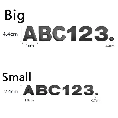 3D Metal DIY Styling Letters Word Alphabet Emblem Decals Numbers Labeling Car Sticker Rear Trunk Logo Digital Badge Accessories - Image 5