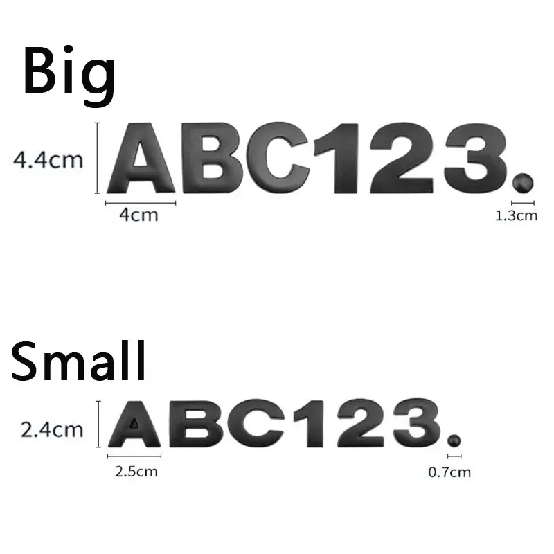 3D Metal DIY Styling Letters Word Alphabet Emblem Decals Numbers Labeling Car Sticker Rear Trunk Logo Digital Badge Accessories - Image 5