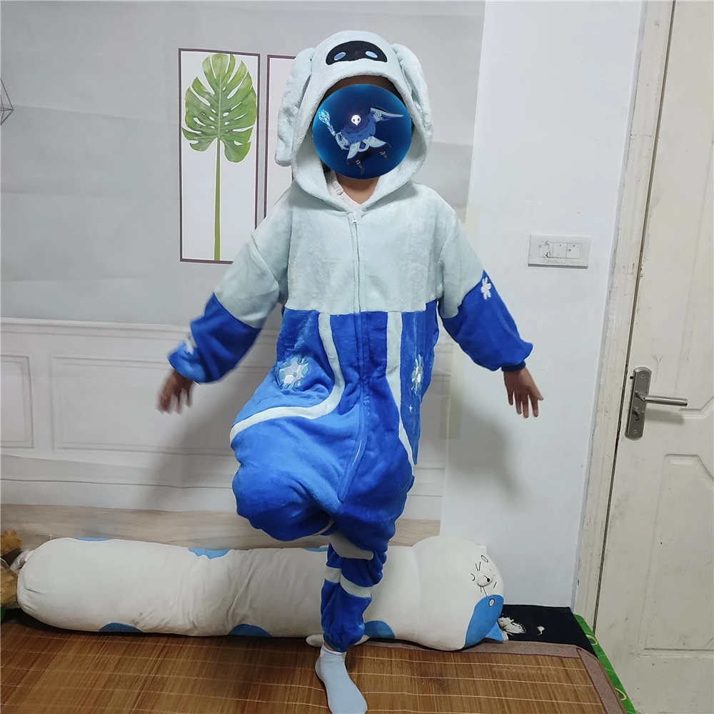 Impact Abyss Mage Pajamas Jumpsuits Winter Flannel Anime Plush Adult Cartoon Halloween Cosplay Costume Kigurumi
