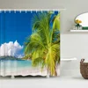 Sunlight Ocean Beach landscape Fabric Shower Curtain Bathroom Curtains Sunset Dusk Sea Animal Dolphin Bath Screen with 12 Hooks 3