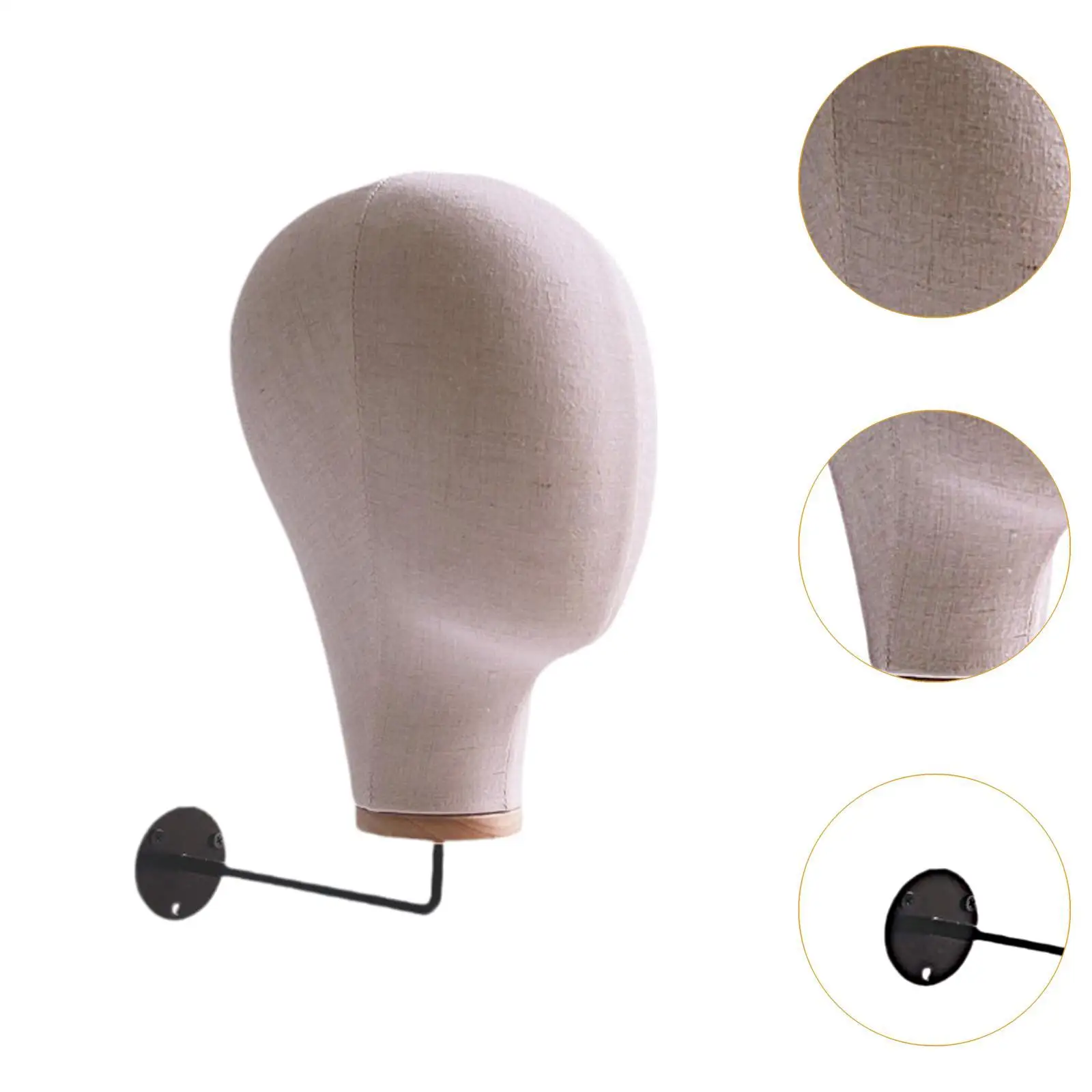 Manikin Head Wig Display Holder Creative Linen Head with Hook Hat Display Head for Beginner Hairdresser Training Home Salon