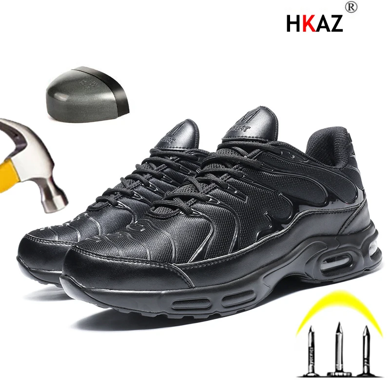 

Unisex Safety Shoes Men Women Air Cushion Shock Steel Toe Work Boot Lightweight Anti-smash Construction Sneaker