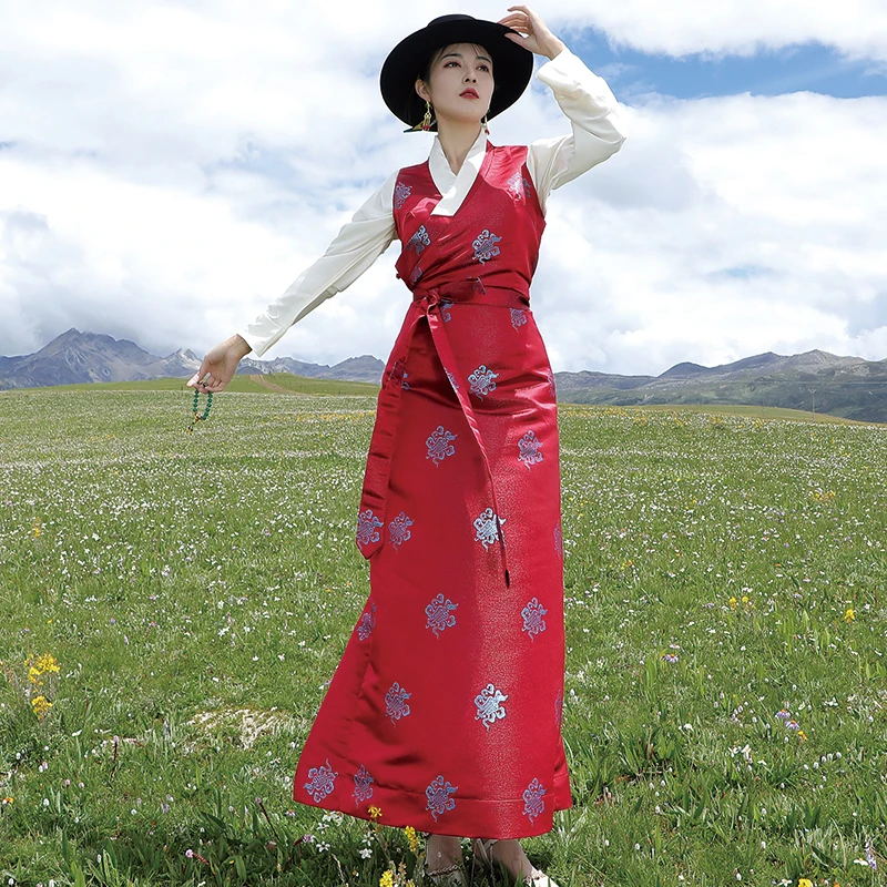 New Tibetan Clothing Two-Piece Shirt Dress Tibet Trip Shoot Performance
