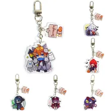 

Anime Keychain Genshin Impact Xiao Hutao Diluc Mona Qiqi Tartaglia Man Key Chain for Women Accessories Bag Pendant Key Ring Gift