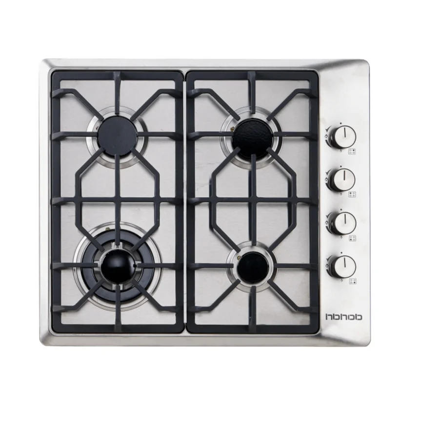 High Quality 4 Gas Stove Cast Iron Pan Support Tempered Glass Stainless Steel Gas Hob for Household Car RV Use Good for Hotels 1