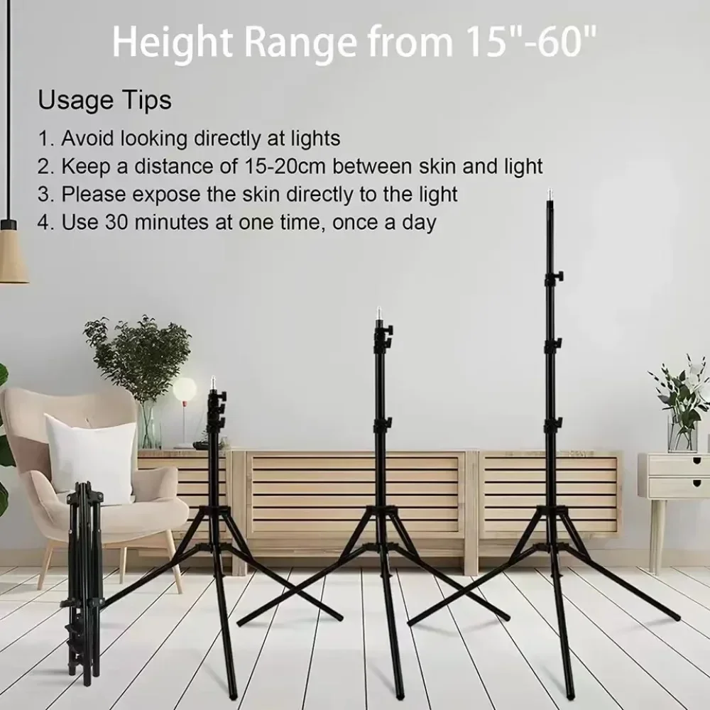 Height Adjustable 4/5 Lamps Red Light Device with 660nm&850nm,Recover Muscle for Skin，Waist,Knee,Head,Shoulder Relief Fatigue