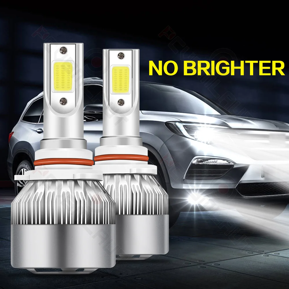 

CHUSYYRAY 2PCS Car lights 2588-9005 Super Bright LED Headlights High Low Beam Fog Light Bulb White 6000K Minisize