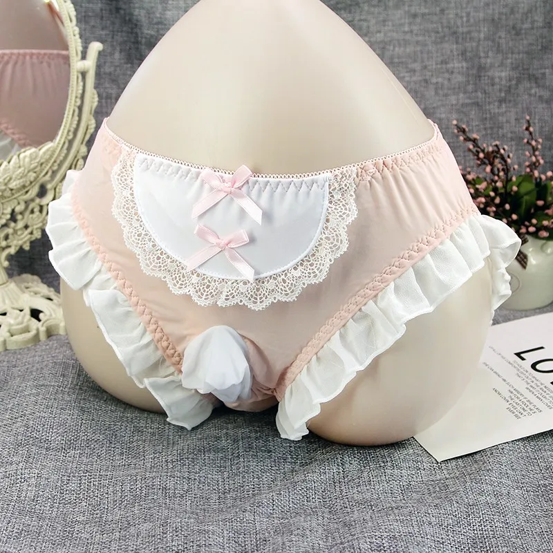 New Men Lace Panties Briefs Ruffled Gay Sissy Sexy Lingerie Low Waist Jockstrap Underwear Ropa Interior Sexi Para Hombre