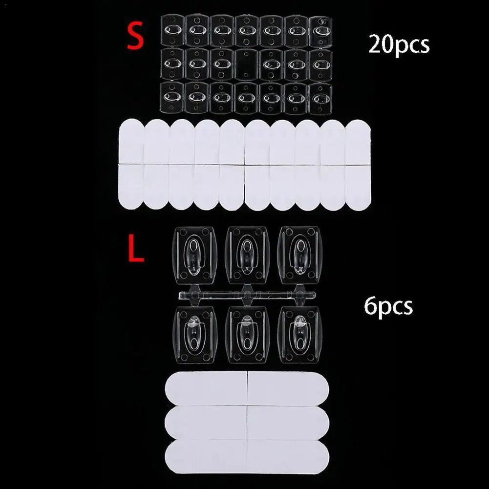 

6/20pcs Strong No Drill Transparent Hook For Kitchen Livingroom Wall Removable Hook Rack Cable Clamp Tools Removable Hook