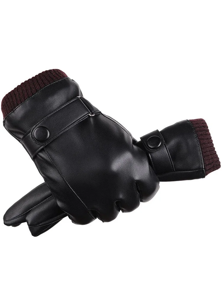 Guanti Invernali Uomo In Pelle Con Touch Screen | Fodera In Velluto | Taglie M-XL | Per Freddo Intenso - Foto 2