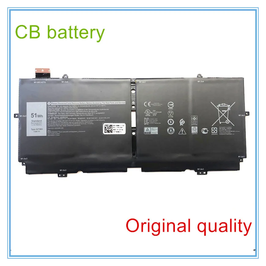 

7.6V 51Wh New Original 52TWH Laptop Battery for 13 7390 2-in-1 P103G001