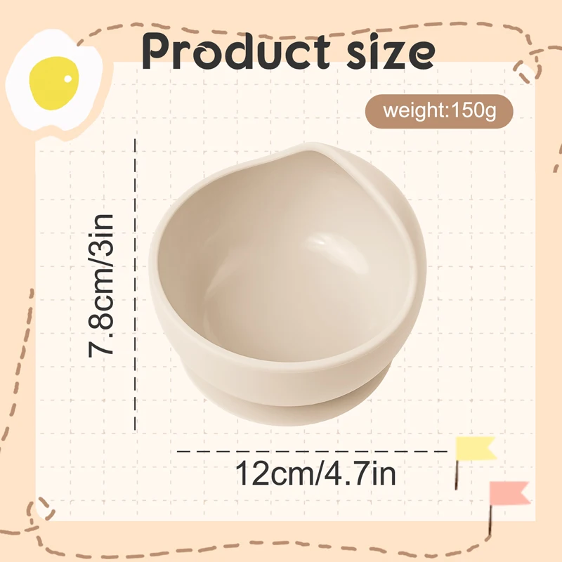 TYRY.HU Children's Tableware Baby Complementary Food Training Silicone Tableware Baby Suction Bowls Toddler Training Tableware 3