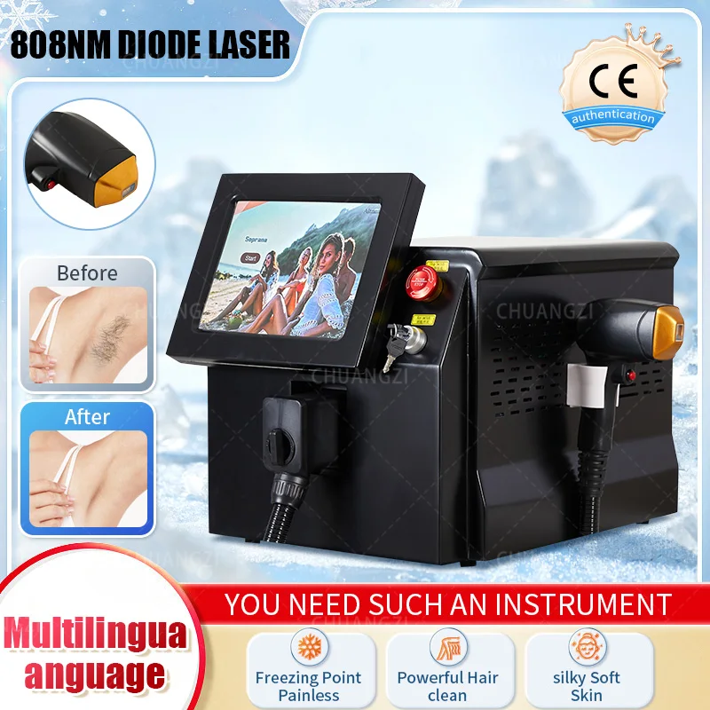 

808 Diode Laser Hair Removal 755nm 808 1064nm Ice Platinum Painless Permanent Machine