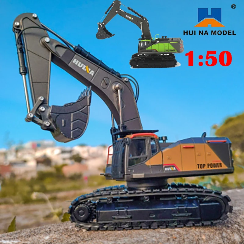 

Huina Excavator 1:50 1721 Alloy Diecast Toy Boys Simulation Fall-Resistant Crawler Engineering Vehicle Hand Hook Machine Model