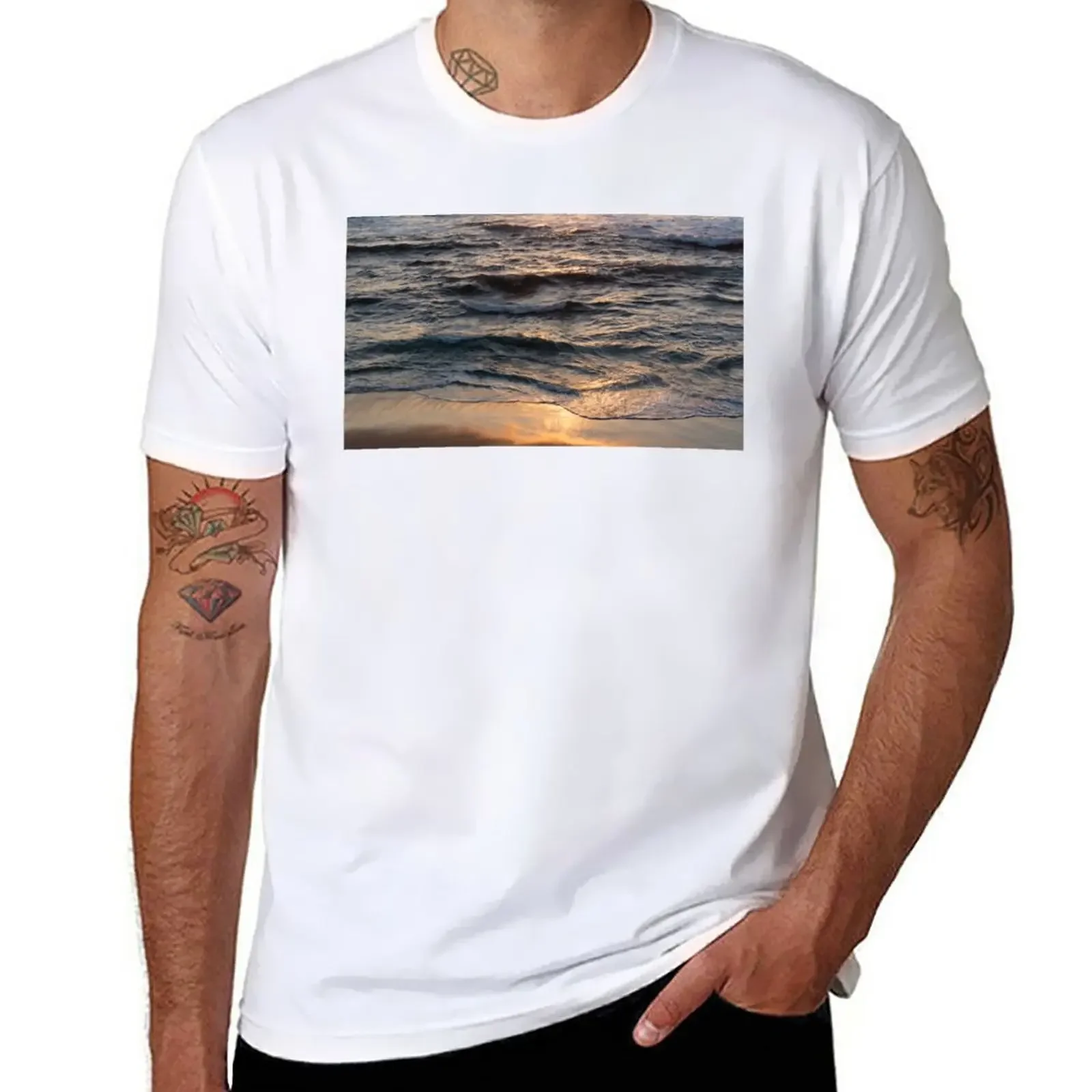 

Waves at Sunset T-Shirt customs aesthetic clothes hippie clothes mens graphic t-shirts anime