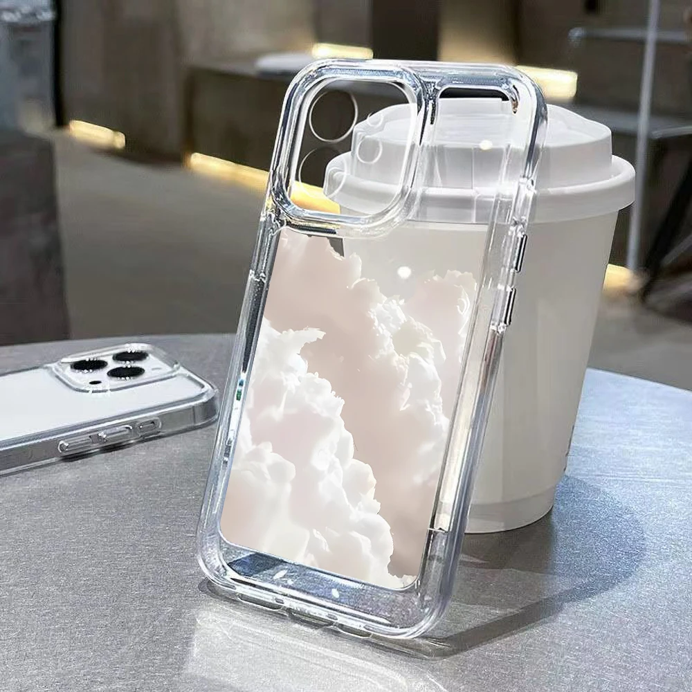 thumbnail image 1 of Funda de teléfono suave con nube para iPhone, carcasa transparente a prueba de golpes Y2K para iPhone 15 Pro, 14 Pro, 13, 11, 12 Pro Max, 7, 8 Plus, XR, XS, X, SE, 2020, 1 of 5