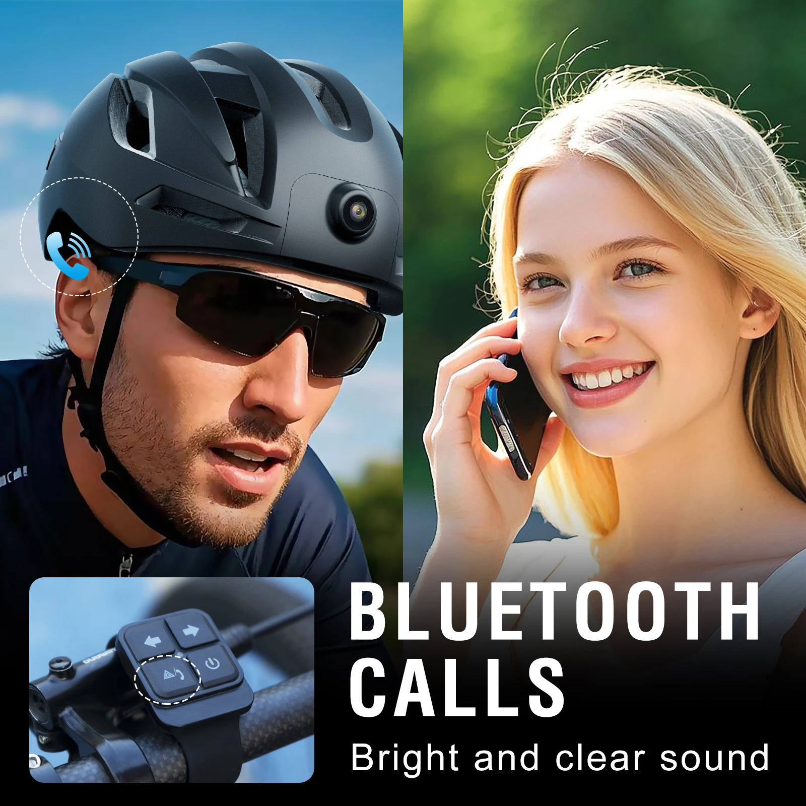 Smart Helmet Action Camera GPS Track Replay, Go 1080P Recording, Bluetooth Pro Calls/Music & 467g for Hero 11 12 13 14 5