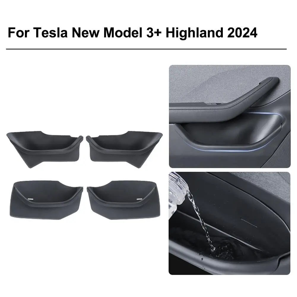 

Силиконовая дверная коробка для хранения Tesla Model 3 Highland 2024, защитный органайзер, лоток, боковая дверь, водонепроницаемая, устойчивая к царапинам