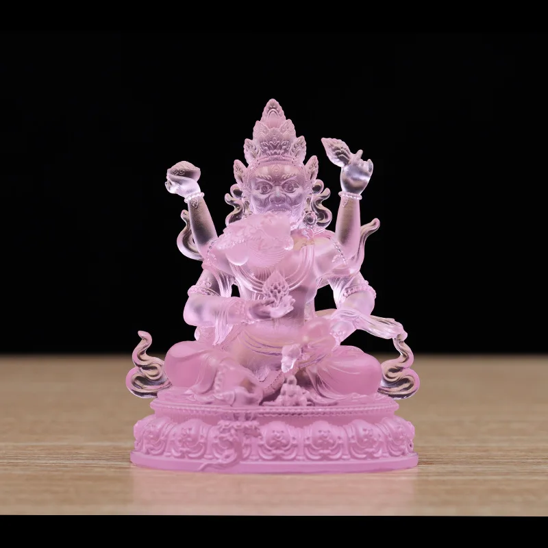 coloured glaze  Wulu Wealth God Buddha Ornament, Black, Yellow, Red, White, Green, Tantric Buddha