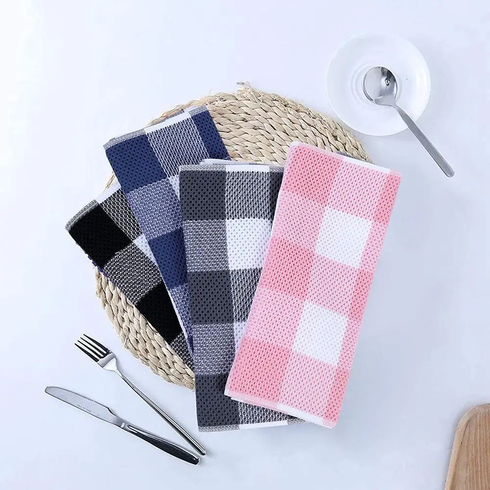 

Home Kitchen Handkerchief Thickening Quick-Drying Cotton Yarn Dy Kitchen Rag Face Towel Washing Towels Cleaning Towel