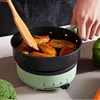 DMWD 220V Multifunction Electric Hot Pot with Folding Handle Mini Portable Travel Induction Cookers Split Type Cooking Pot 1.2L 3