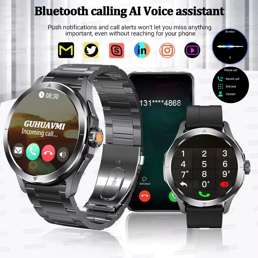 2025 New S4 Ultra GPS Track Smart Watch Men 360*360 AMOLED Screen NFC Compass BT Call Waterproof Health Monitor Man Smartwatches