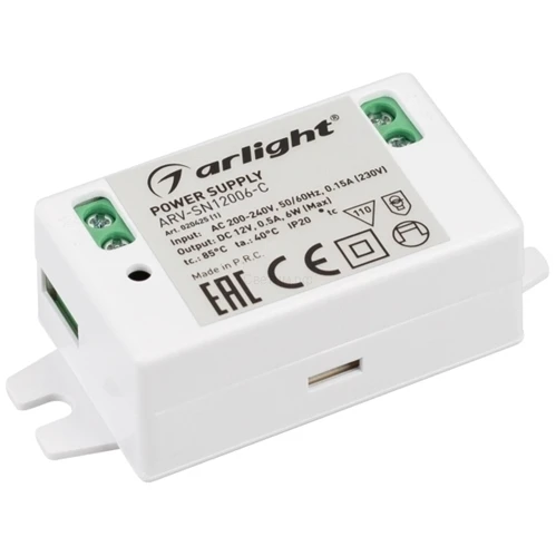 Блок питания ARV-SN12006-C (12V 0.5A 6W) | Лампы и освещение